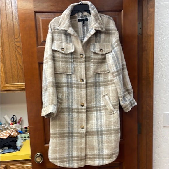 Forever 21 long flannel Shacket - Picture 1 of 4